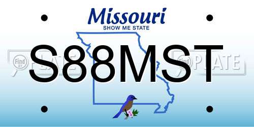 S88MST Missouri License Plate