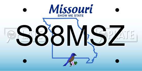 S88MSZ Missouri License Plate