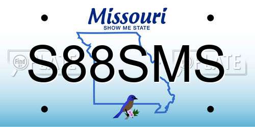 S88SMS Missouri License Plate