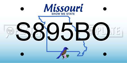 S895BO Missouri License Plate