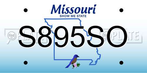 S895SO Missouri License Plate
