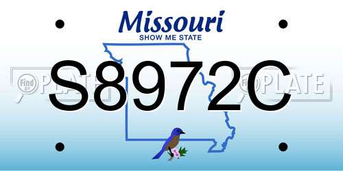 S8972C Missouri License Plate