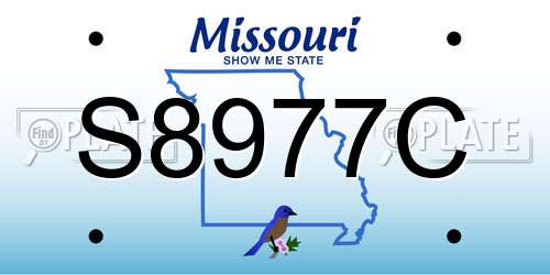 S8977C Missouri License Plate