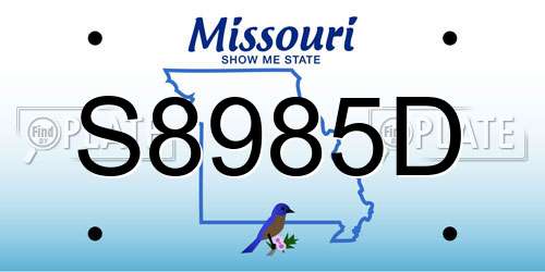 S8985D Missouri License Plate