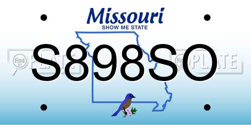 S898SO Missouri License Plate