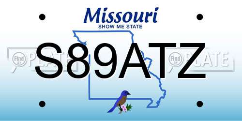 S89ATZ Missouri License Plate
