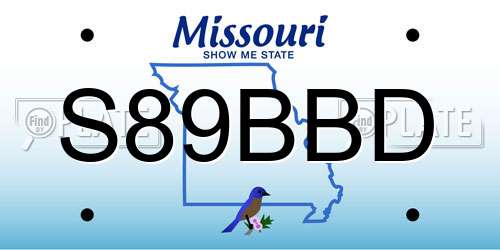 S89BBD Missouri License Plate
