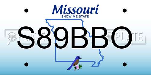 S89BBO Missouri License Plate