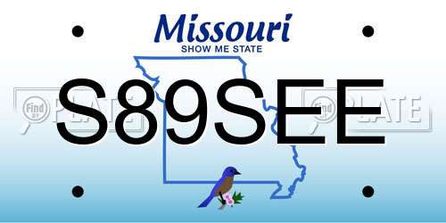 S89SEE Missouri License Plate