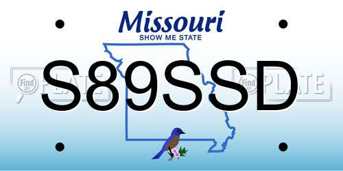 S89SSD Missouri License Plate