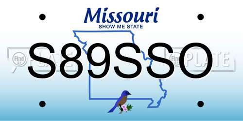 S89SSO Missouri License Plate