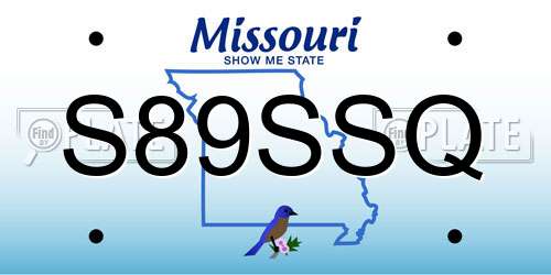 S89SSQ Missouri License Plate