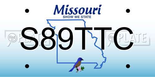 S89TTC Missouri License Plate