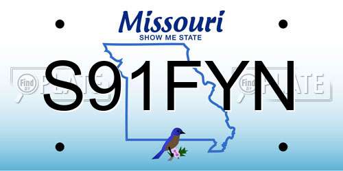S91FYN Missouri License Plate