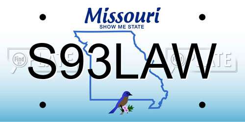 S93LAW Missouri License Plate