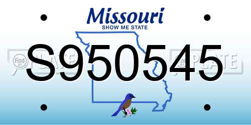 S950545 Missouri License Plate