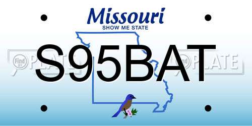 S95BAT Missouri License Plate
