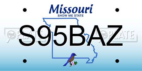 S95BAZ Missouri License Plate