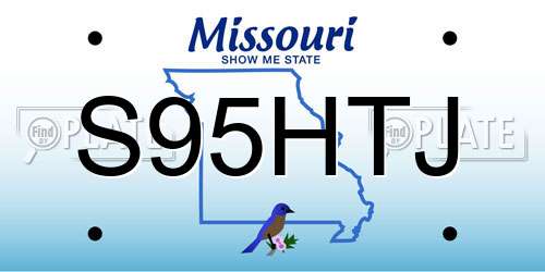 S95HTJ Missouri License Plate