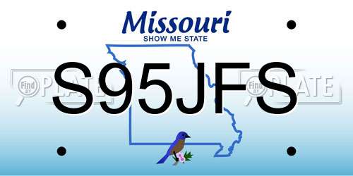 S95JFS Missouri License Plate
