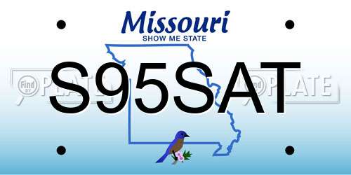 S95SAT Missouri License Plate