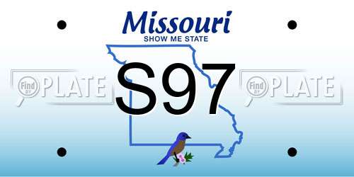 S97 Missouri License Plate