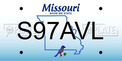 S97AVL Missouri License Plate