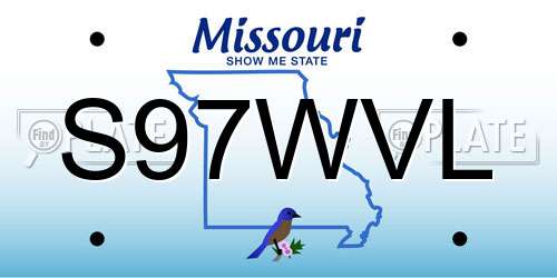 S97WVL Missouri License Plate