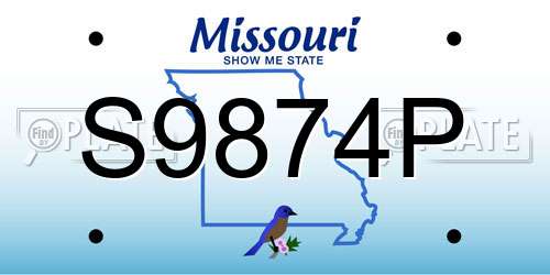 S9874P Missouri License Plate