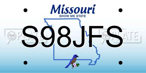 S98JFS Missouri License Plate