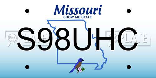 S98UHC Missouri License Plate