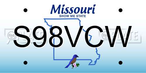 S98VCW Missouri License Plate