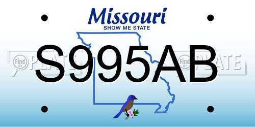 S995AB Missouri License Plate