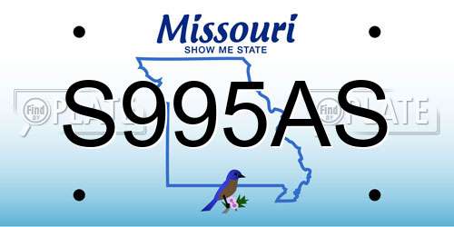 S995AS Missouri License Plate