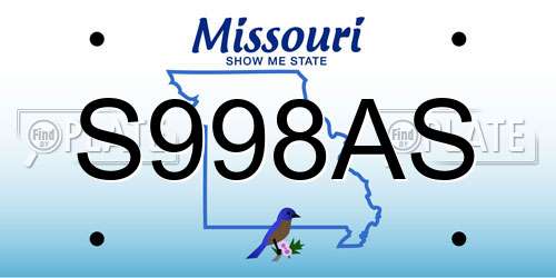 S998AS Missouri License Plate