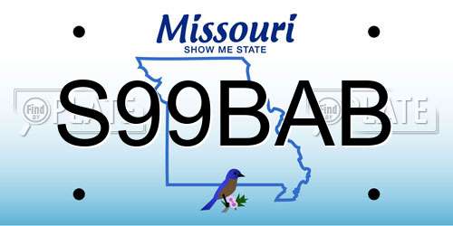 S99BAB Missouri License Plate