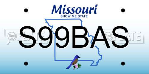 S99BAS Missouri License Plate