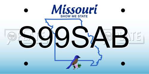 S99SAB Missouri License Plate
