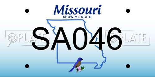 SA046 Missouri License Plate