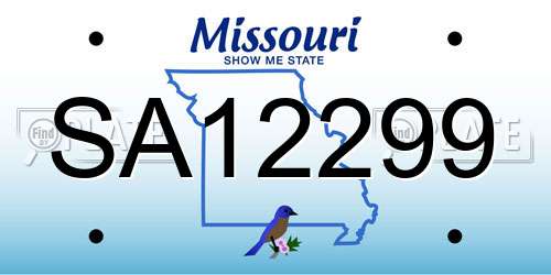 SA12299 Missouri License Plate