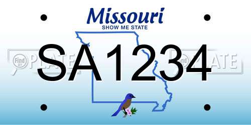 SA1234 Missouri License Plate