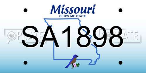 SA1898 Missouri License Plate
