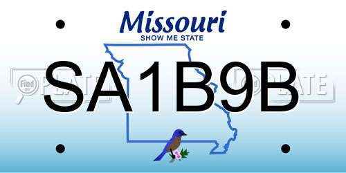 SA1B9B Missouri License Plate