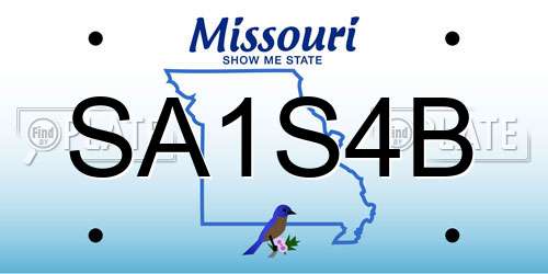 SA1S4B Missouri License Plate