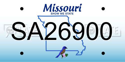SA26900 Missouri License Plate