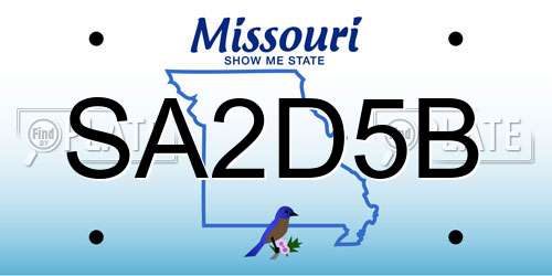 SA2D5B Missouri License Plate