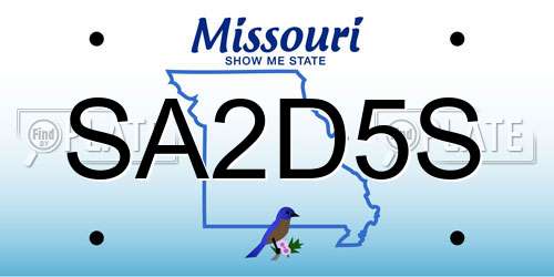 SA2D5S Missouri License Plate
