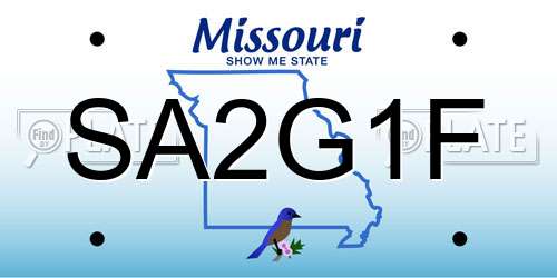 SA2G1F Missouri License Plate