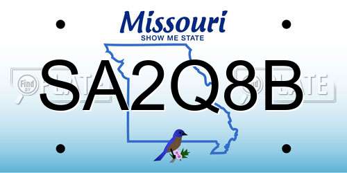 SA2Q8B Missouri License Plate