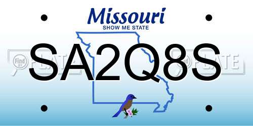 SA2Q8S Missouri License Plate